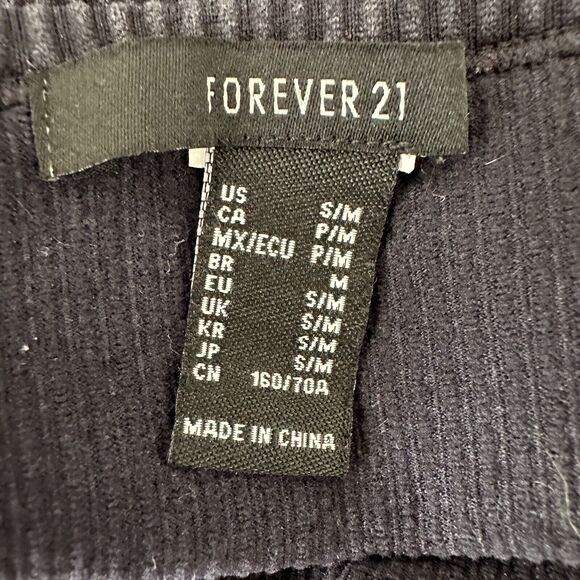 Forever 21 Faded Black Ribbed Square Neck Spaghetti Strap Crop Tank Top S / M - Picture 5 of 9